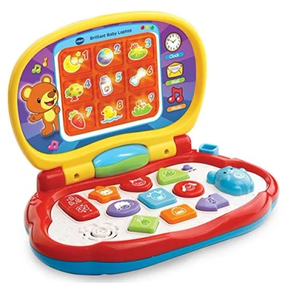 Image of VTech Baby Laptop, Colourful Kids Laptop with LCD Screen, Sound Effects, Phrases and Songs, Learning Animals, Shapes Music, Computer for Roleplay, Toy 6 Months +
