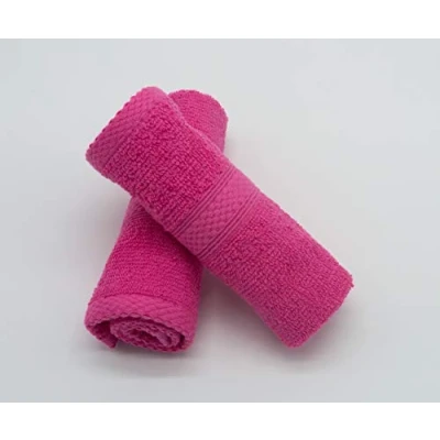 Image of Lex&#039;s Linens Pack of 2 100% Combed Cotton Hot Pink Facecloths