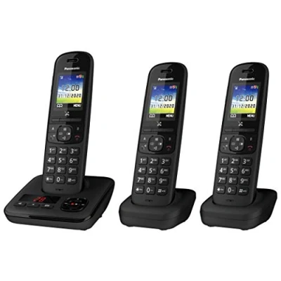 Image of Panasonic KX TGH723EB Digital Cordless Telephone with Automated Call Block, Enhanced Volume and Answering Machine