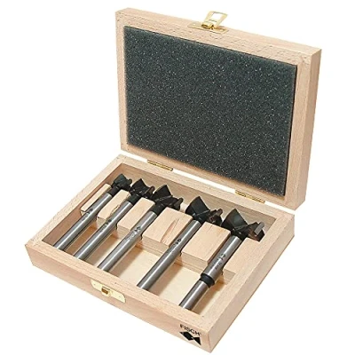 Image of Fisch 04300005K Profi Universal Speed Cutter Bit Set in Wooden Case, 0 V, Silver/Grey/Beige, 15 35 x 60/90 mm, 5 Piece
