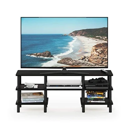 Image of Furinno Toolless TV Stands, Wood, Espresso/Black, one size, 119.99 (W) x 47.09 (H) 29.49 (D) cm