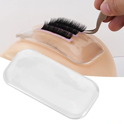 Image of Pongnas Silicone Eyelash Holder Pad for Extensions, Reusable False Eye Lashes Pads Pallet, Lash Forehead Glue Pallet(Pink)
