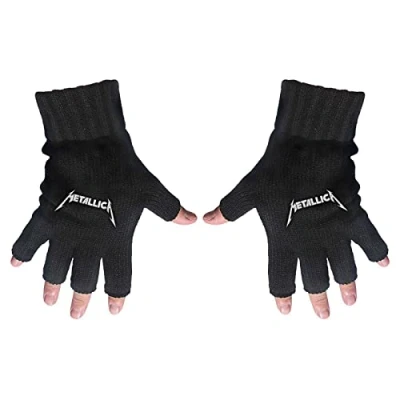 Image of Band Monkey Metallica Unisex Fingerless Gloves Logo