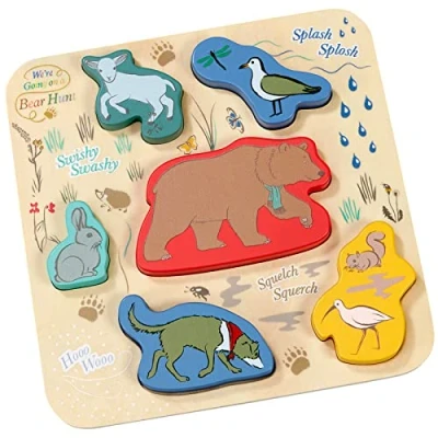 Image of Rainbow Designs Official We’re Going On a Bear Hunt Wooden Shape Puzzle Early Learning Toy For Babies And Toddlers, 6 Pieces