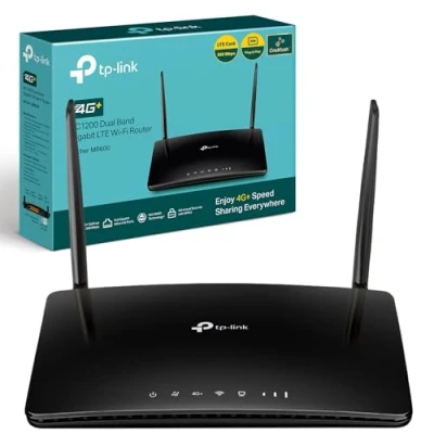 Image of TP Link AC1200 4G+ Cat6 Wireless Dual Band Gigabit Router, 4G/3G Network SIM Slot Unlocked, MU MIMO technology, No Configuration required, Support Guest &amp; Parental Control (Archer MR600)