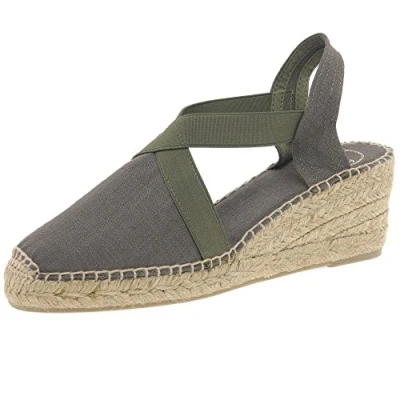 Image of Toni Pons TER Womens Wedge Heeled Espadrilles 5/38 Khaki Linen