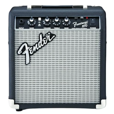 Image of Fender Frontman 10G, Combo Guitar Amp, 10W, Small Practice Suitable for Electric Guitar, Black/Silver
