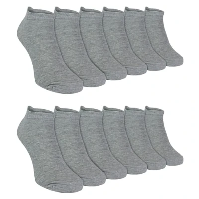 Image of 12 Pair Multipack Mens Quarter Trainer Socks Sock Snob Cotton Short Low Cut (6 11, Grey)