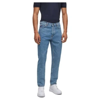 Image of HUGO Mens 634 Tapered fit Jeans in Blue Comfort Stretch Denim