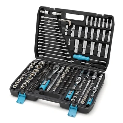 Image of 216 Piece Socket Spanner Set, 1/4&quot; 3/8&quot; 1/2&quot; Inch Drive 72 Teeth Ratchet Wrench with Case, DIY Tools, Bits for Home, Garage, Car, Workshop, Large, Professional
