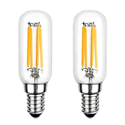 Image of E14 Cooker Hood Light Bulbs Cool White 6000K, 400LM, 230V, T25 LED 4W Replacement for Tubular Bulb 40W 28W, Small Screw Extractor Fan Bulbs, ses Retro Filament LED, Not Dimmable, pack of 2