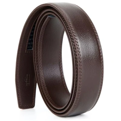 Image of Nelbons Men&#039;s Leather Ratchet Belt Strap Only 35mm 1 3/8,Leather without Buckle…(B Brown 1,125CM/UP TO Waist:44&#039;&#039;)