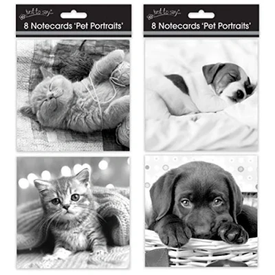 Image of Tallon Just to Say Large Square Note Cat/Dog Card (Box of 8)