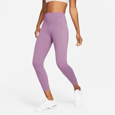 Image of NIKE DQ5897 536 W NK DF UNIVERSA HR 7/8 TGHT Leggings Women&#039;s Violet DUST/Black Size XL