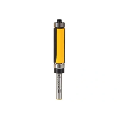 Image of Yonico 14982q Flush Trim Top and Bottom Bearing Router Bit, Diameter: 1/2&quot;, Cutting Height: 1 1/2&quot; 1/4&quot; Shank