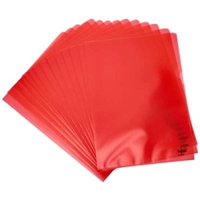 Image of Rexel Quality A4 Document Folder, Red Embossed, 115mic, Cut Flush, Copy Safe, Pack of 100, 2115636