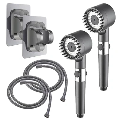 Image of Marvulur Showerhead, Drivse Iondrops Multifunctional Massage Shower, Handheld Shower Head with Hose, High Pressure (2pcs)