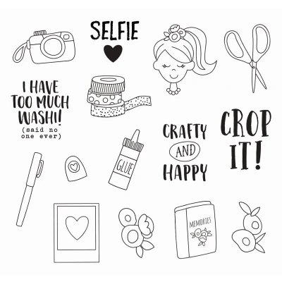Image of Simple Stories Carpe Diem Photopolymer Clear Stamps Scrap It