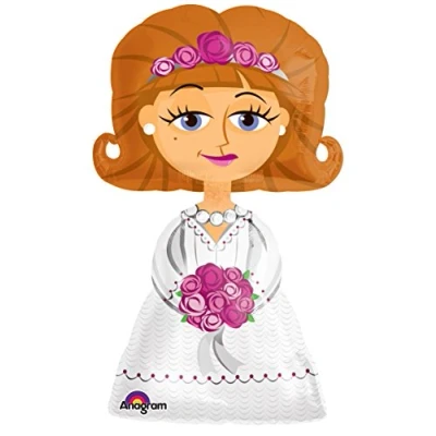 Image of Amscan Anagram 1426901 Wedding Bride Foil AirWalker Balloon 50 Inch