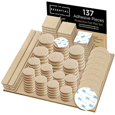 Image of Felt Furniture Pads, Floor Protectors for Legs, 137 Set of Chair Leg Protectors, Self Adhesive Pads Feet, Hardwood Floors