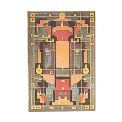 Image of Lion&#039;s Den (Sybil Pye Bindings) Mini 12 Month Horizontal Hardback Dayplanner 2025 (Elastic Band Closure)