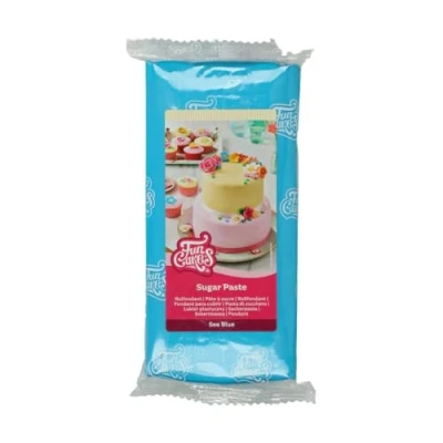Image of FunCakes Sugar Paste Sea Blue, Easy to Use, Smooth, Flexible, Soft and Pliable, Perfect for Cake Decorating, Halal, Kosher Gluten Free, 1 kg
