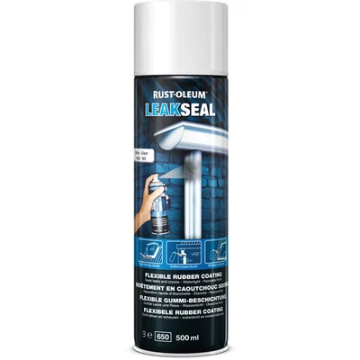 Image of Rust oleum 3490 White LeakSeal Leak Repair Spray 500ml