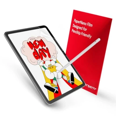 Image of BERSEM 2 Pack Paper Screen Protector Compatible with iPad 10th Generation 10.9 inch (2022), Matte PET Film for Drawing, Anti Glare, Face ID, Apple Pencil