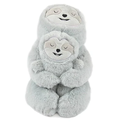 Image of Grey Sloth Mama and Baby Hot Water Bottle