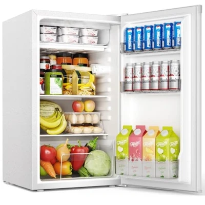 Image of EUHOMY 91L Under Counter Fridge Freezer with Cooler Box, Undercounter Mini Fridge, 7 Stage Thermostat, 82L Refrigerator &amp; 8L Freezer, 39dB Ultra Quiet Energy Efficient for Dorm/Office/Bedroom, White