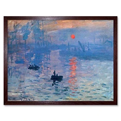 Image of Wee Blue Coo Claude Monet Impression Sunrise Old Master Painting Art Print Framed Poster Wall Decor 12X16 Inch