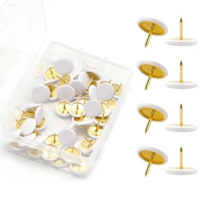 Image of Drawing Pins for Pinboard, 300pcs Push Cork Notice Board White Thumbtacks Thumb Tacks Map Pin Noticeboard Wall