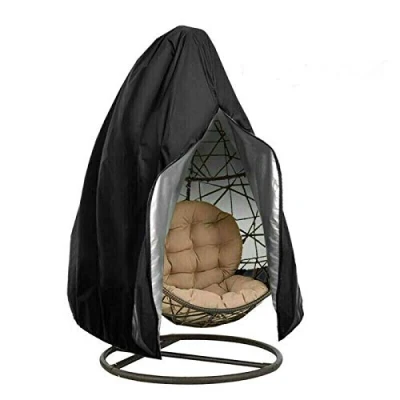 Image of CMY Garden Hanging Chair Cover, Patio Dust Waterproof UV Protector Swing Cover With Zipper For Outdoor Egg Chair, Rattan Furniture