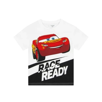 Image of Disney Tshirt Cars Lightning McQueen Top Boys T Shirt Official Merchandise White 3 4 Years