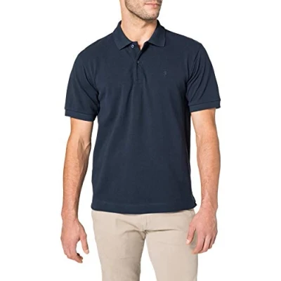 Image of Seidensticker Men&#039;s Polo Pique Regular Fit Easy Iron Collar Short Sleeve 100% Cotton Navy