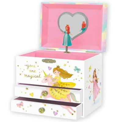 Image of Musical Princess Jewellery Box for Girls Kids Music with Spinning Princess, Birthday Gifts Little Girls, Boxes, 17.1 x 13.3 15.2 cm Ages 3 10