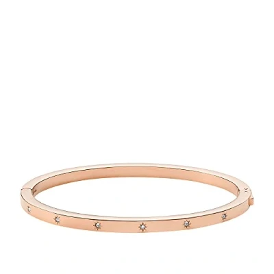 Image of Fossil Bracelet for Women Sadie, Length: 175mm, Width: 4mm, Height: 4mm Rose Gold Stainless Steel Bracelet, JF04394791