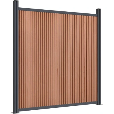Image of vidaXL Fence Panel WPC Brown 180x186 cm