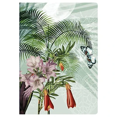 Image of Clairefontaine 102506C Flying Spirit thread stitched notebookb96 ivory pages 11x17 cm 90g lined, black glossy card cover, pattern ass (1 item)