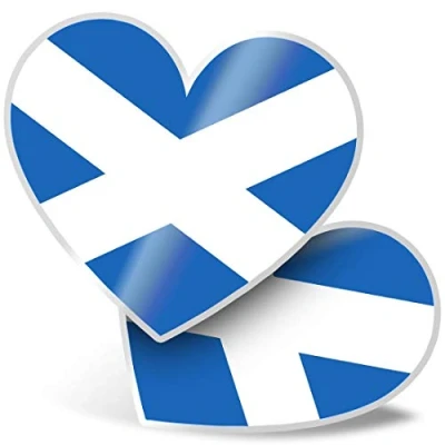 Image of 2 x Heart Stickers 7.5 cm Scottish Flag Scotland Britain Laptop Tablet Luggage Scrapbook #15675