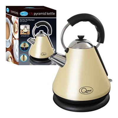 Image of Quest 34500 Fast Boil Pyramid Shape Cordless Kettle, 2200 W, 1.7 liters, Cream