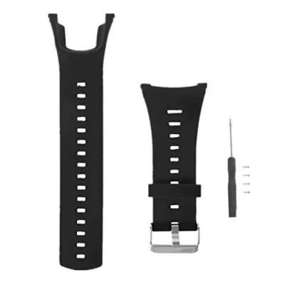 Image of Huwokxix Watch Strap compatible with Suunto Ambit/Ambit 2/Ambit 3,Adjustable Silicone Sports Replacement Band (Black)