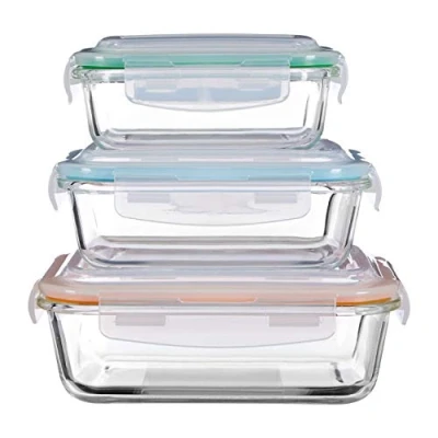 Image of Premier Housewares Freska Glass Containers Multi Colour, Set of 3
