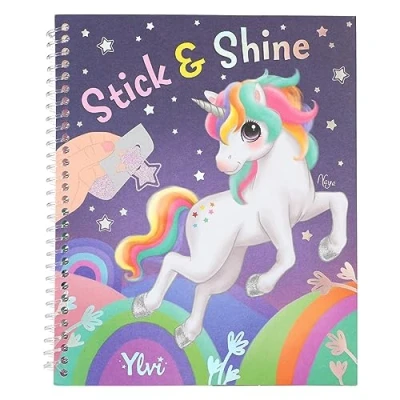 Image of Depesche 12472 Ylvi Colouring Book Stick &amp; Shine, 24 Pages with Great Unicorn Motifs and Magical Beings, for Designing