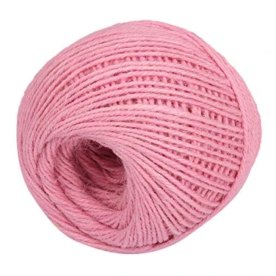 Image of Jute Twine Garden Twine, 50m Natural String Rope for Floristry, Gifts, DIY Arts&amp;Crafts, Decoration, Bundling, Gardening and Recycling Pink