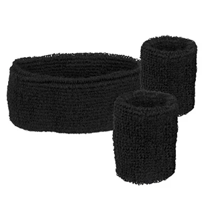 Image of Boland 01890 Sweatband and Cuffs, Black, Taglia unica