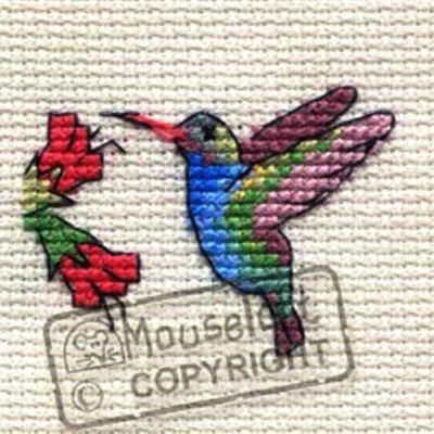Image of Mouseloft Mini Cross Stitch Kit Hummingbird, Stitchlets Collection