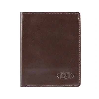 Image of Big Skinny Men&#039;s Hipster Leather Bi Fold Slim Wallet, Holds Up to 40 Cards, Brown