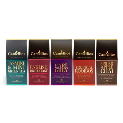Image of Premium Tea Selection, Five Blends, Camellios (5 Pack, 15 Bags Each)