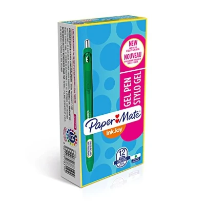 Image of Paper Mate Fine Point InkJoy Gel Pen Green (Pack of 12)
